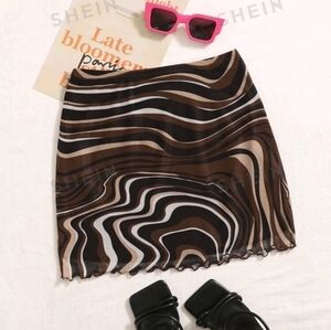 Brown swirl skirt